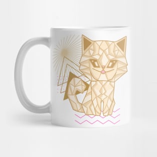 Cute Geometric Cat Smiling Mug